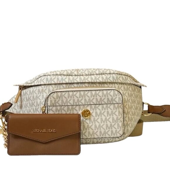 MICHAEL KORS Maisie Large Pebbled Leather 2 in 1 Sling Pack Waist Belt Bag Cross - Picture 1 of 3